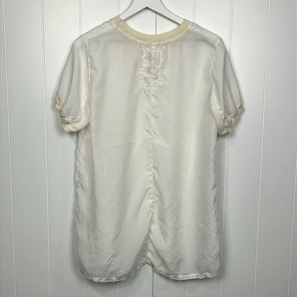 Johnny Was Womens Top S Ivory Knit Neckline & Cuffs Pullover Loose Chic Layer - Picture 7 of 10